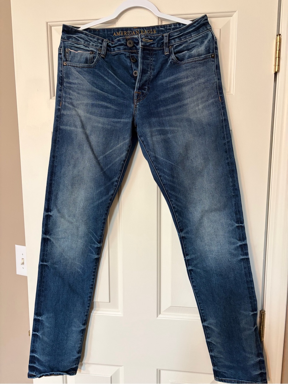 American Eagle Outfitters Slim Straight Men's Washed Blue Jeans